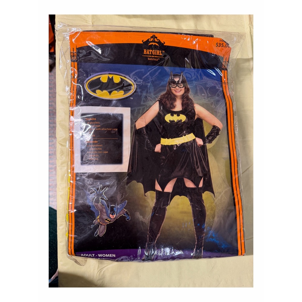 Batgirl Adult Women Plus Size Costume 18-20 Dress Cape Mask Belt DC Comics New